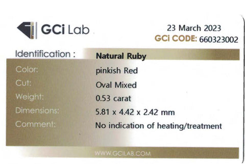 Ruby No Heat 0.52 ct
