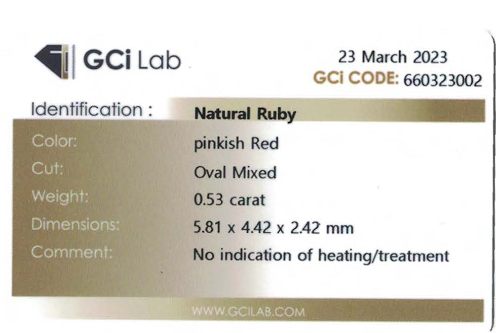 Ruby No Heat 0.52 ct