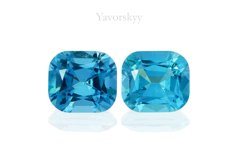Front view photo of cushion tourmaline 0.57 ct match pair