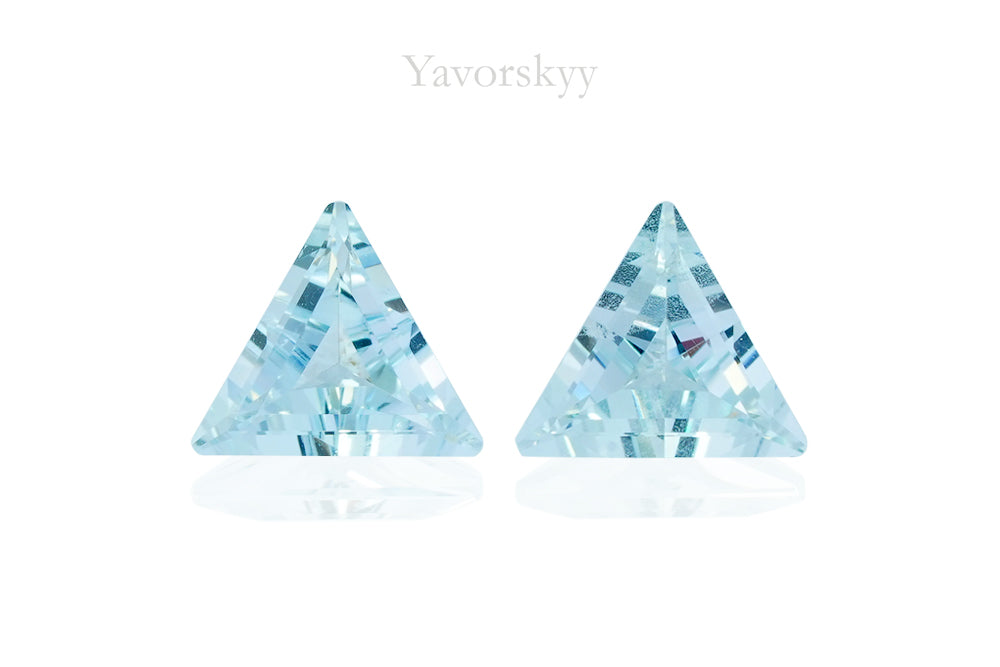 Top view image of trillion aquamarine 0.61 cts pair