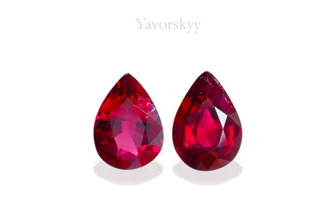 Ruby No Heat 0.67 cts / 2 pcs