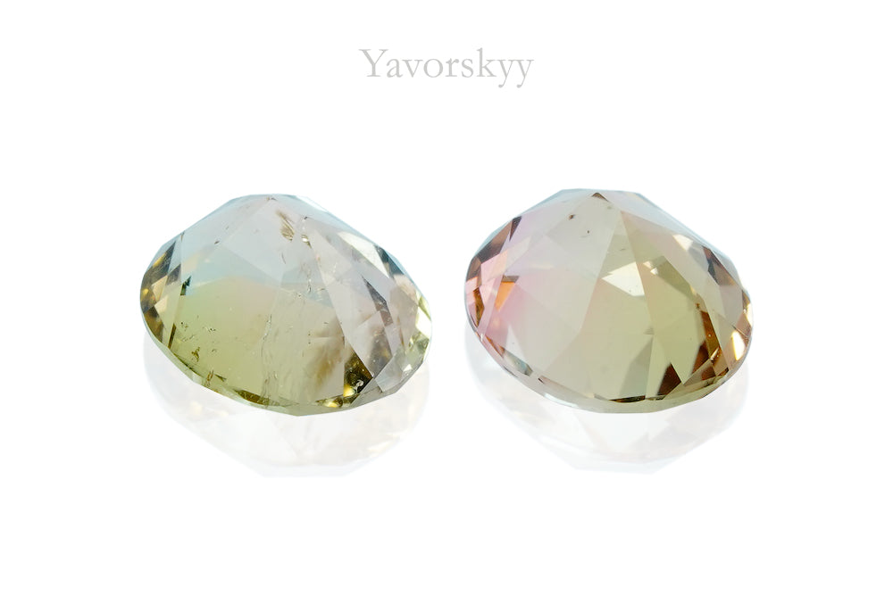 Back view image of oval Tourmaline 1.18cts matched pair