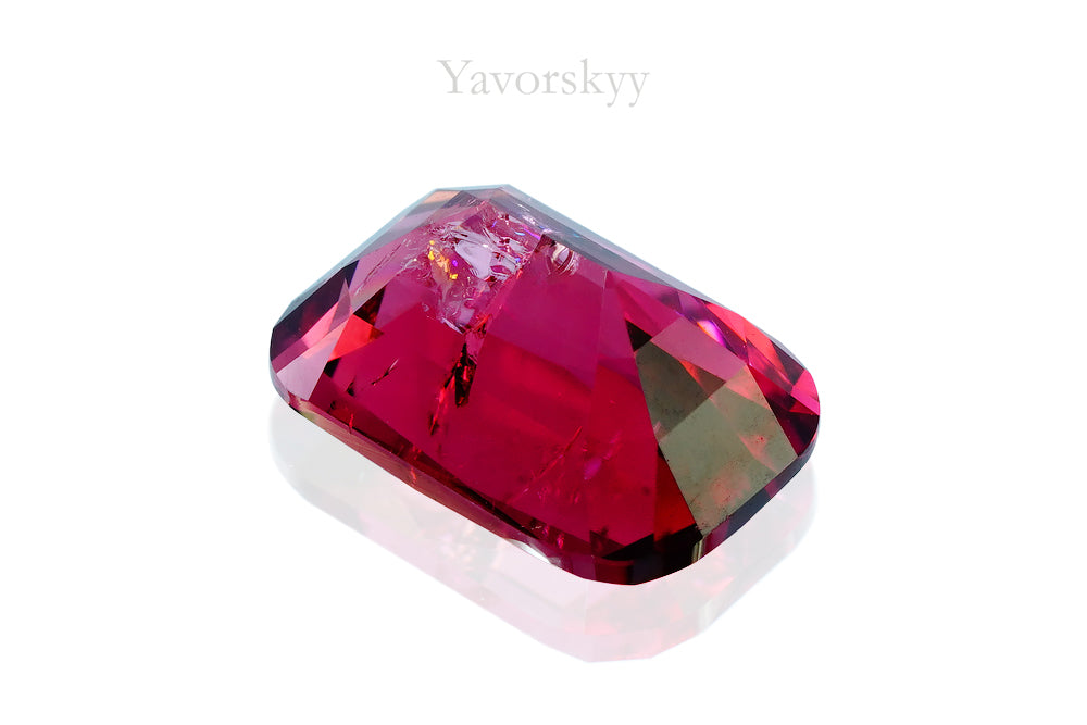Photo of bottom view of pink tourmaline 1.22 carats