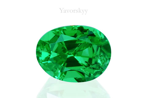 A top view picture of tsavorite 1.23 carats