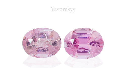 A pair of pink tourmaline oval 1.37 carats front view photo