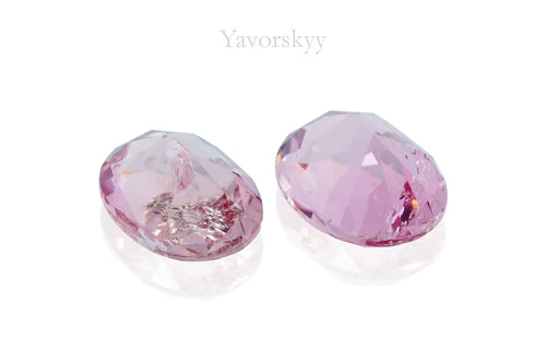 Matched pair pink tourmaline oval 1.37 carats back side image