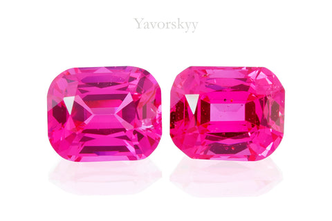 Vibrant Pinkish-Red Spinel Mansin (Mogok) 1.41 cts / 2 pcs