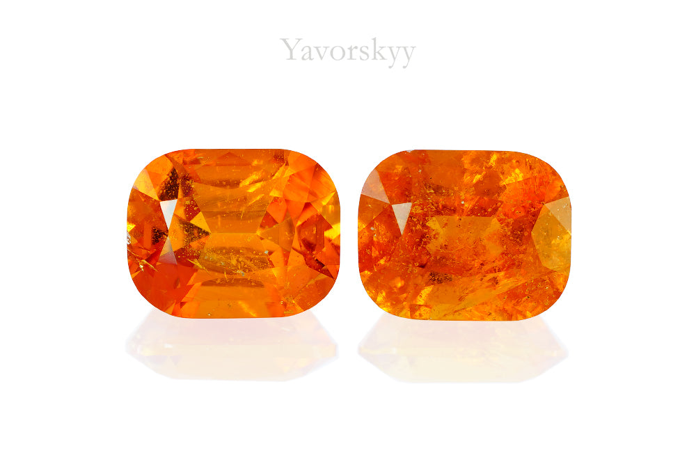 Front view picture of matched pair clinohumite 1.44 cts