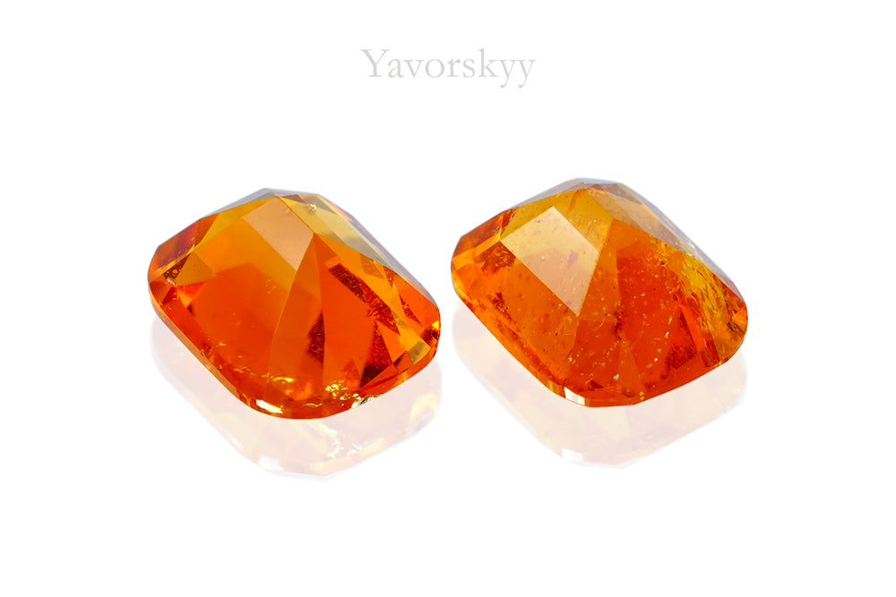 Bottom view image of cushion clinohumite 1.44 cts pair