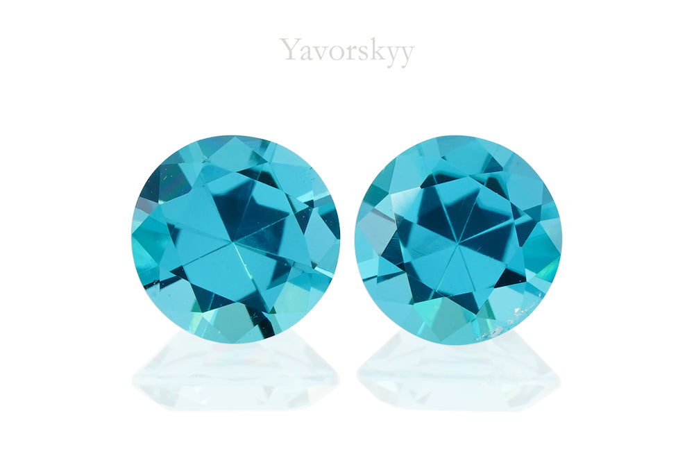 Pair of tourmaline round 1.53 carats front view picture