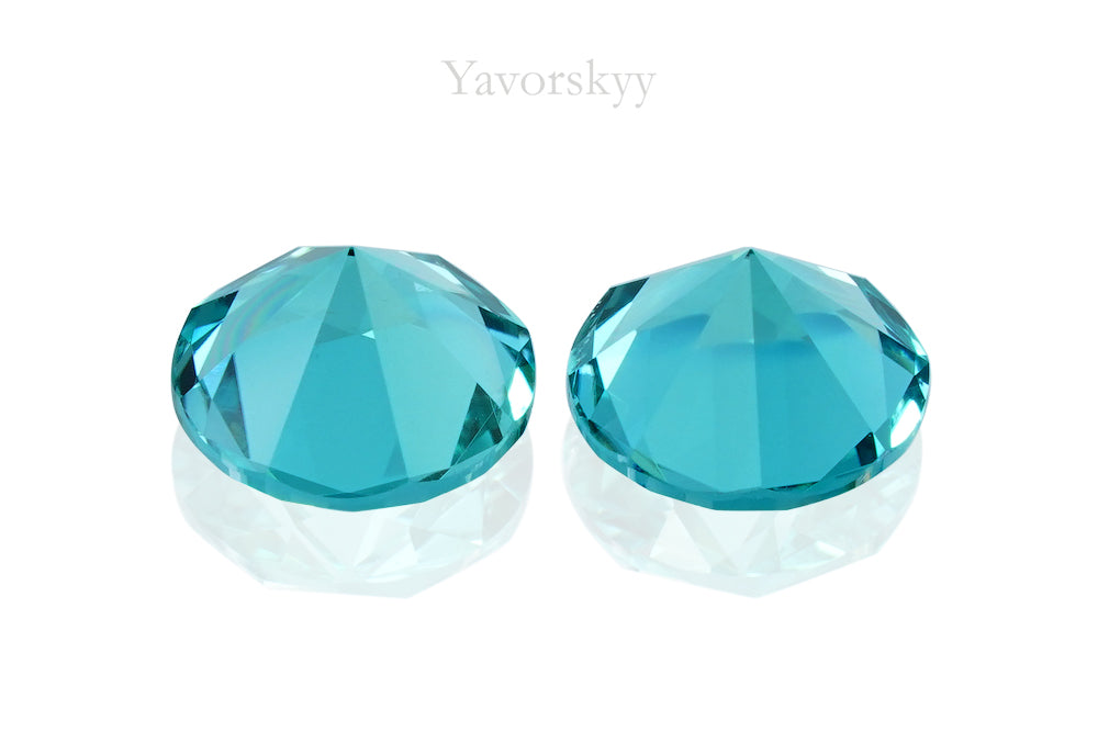 Bottom view picture of round tourmaline 1.53 cts matched pair