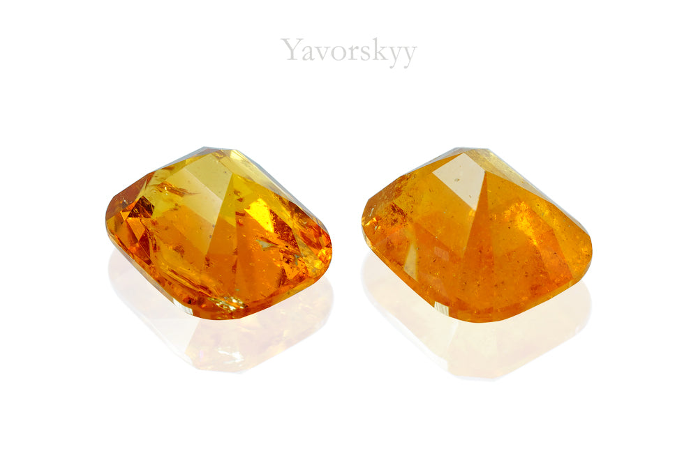 Match pair of clinohumite cushion 1.77 carats back view picture