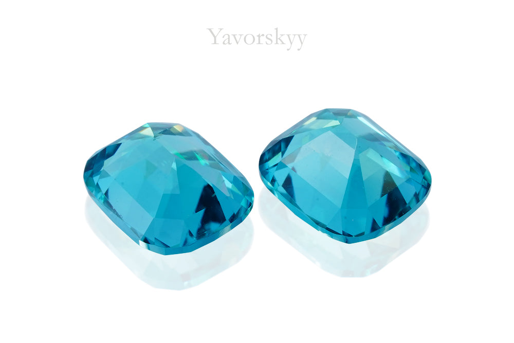 Pair of tourmaline cushion 1.97 carats back side picture