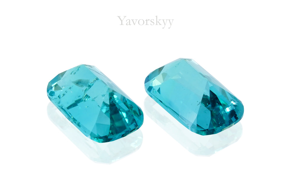 A matched pair of tourmaline cushion 2.12 carats back side photo