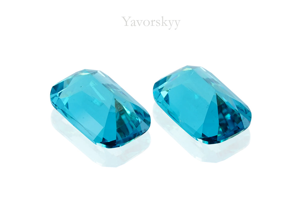 Bottom view picture of cushion tourmaline 2.33 cts match pair