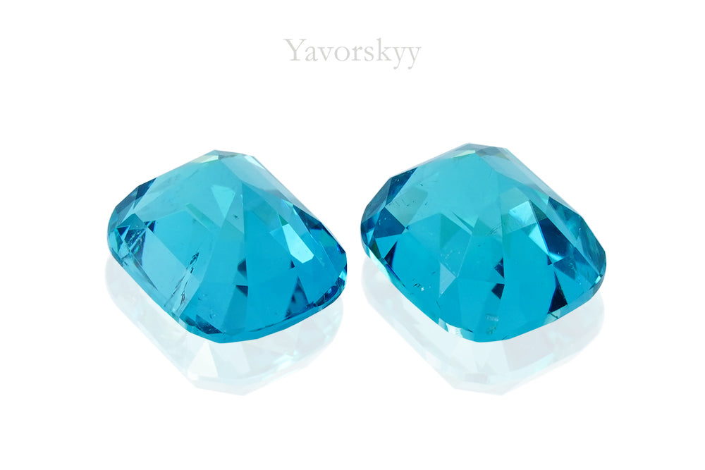 Pair of tourmaline cushion 2.63 carats back side photo