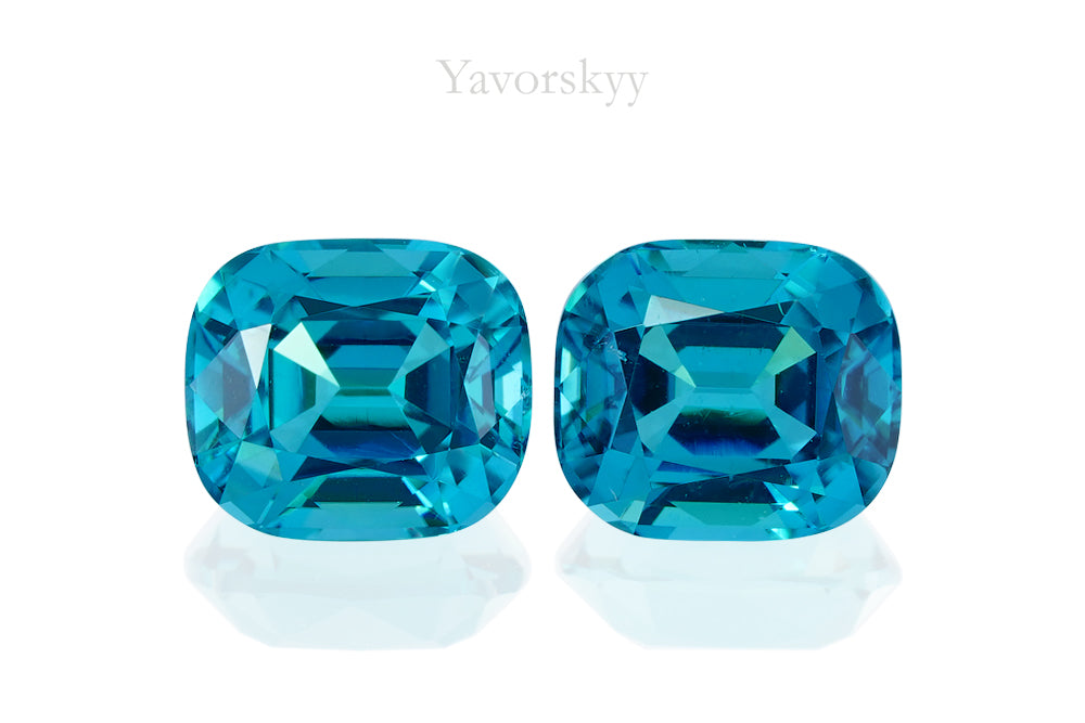 Top view image of cushion tourmaline 2.75 cts matched pair