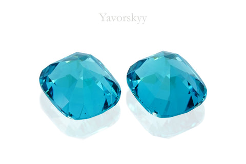 Bottom view picture of cushion tourmaline 2.75 cts matched pair