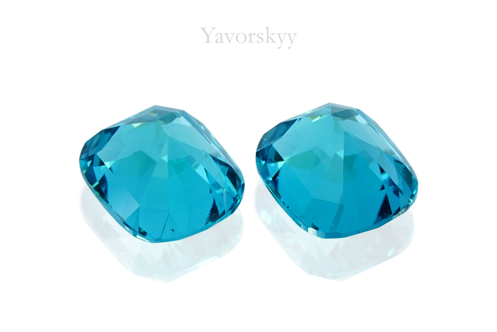 Bottom view picture of cushion tourmaline 2.75 cts matched pair