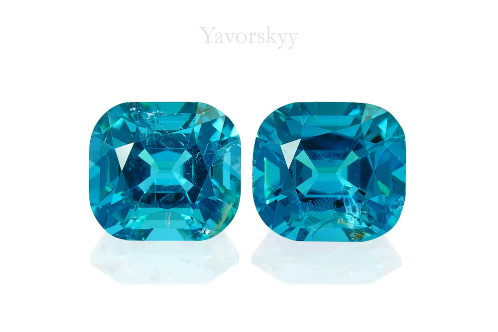 Front view image of cushion tourmaline 4.87 cts match pair