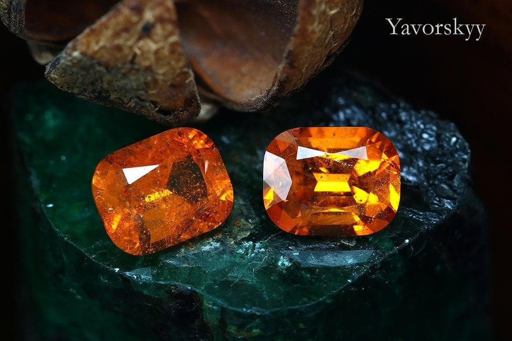 A match pair of clinohumite cushion 1.44 cts front view image