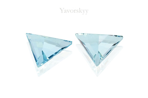 Bottom view picture of trillion aquamarine 0.47 cts match pair