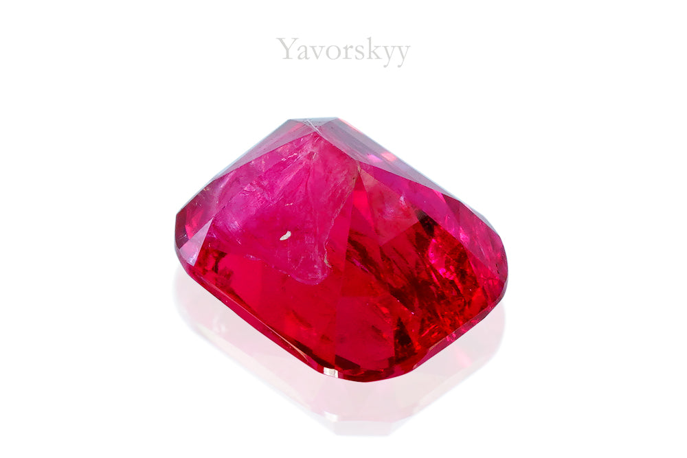 Faceted red spinel gemstone