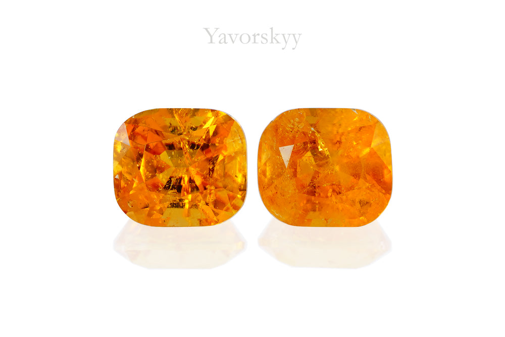 A matched pair of clinohumite cushion 0.83 ct front view image
