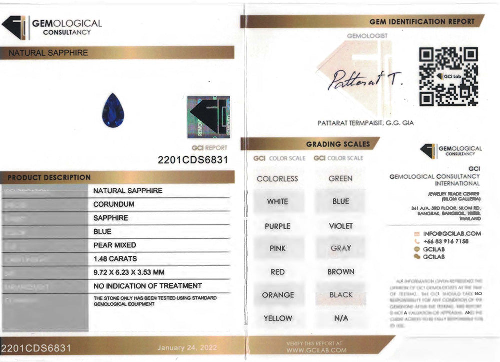 Blue Sapphire 1.48 cts