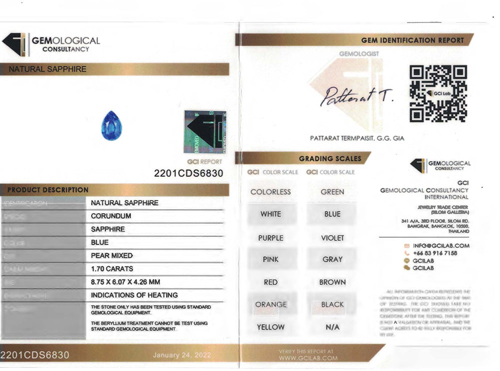Blue Sapphire 1.69 cts