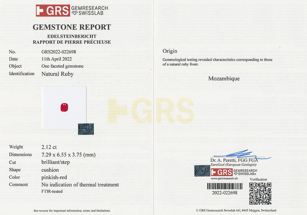 Ruby No Heat 2.12 cts