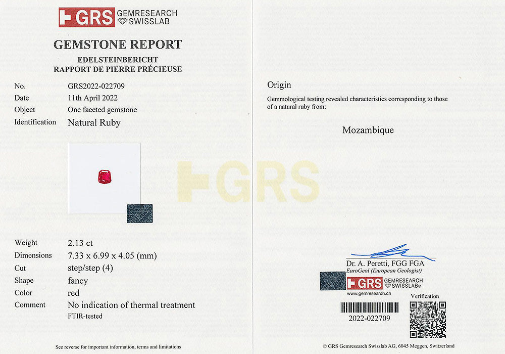 Ruby No Heat 2.13 cts