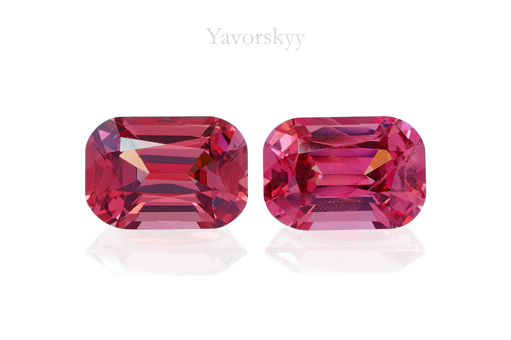 A match pair of red spinel cushion 2.13 cts front view image