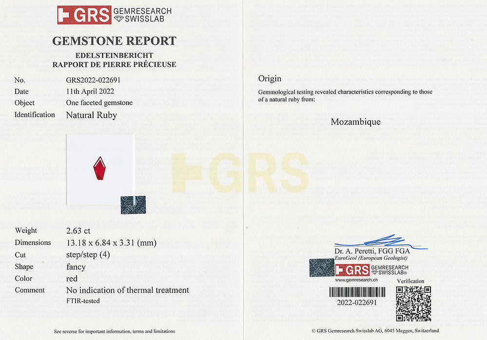 Pigeon's Blood Ruby No Heat 2.63 cts