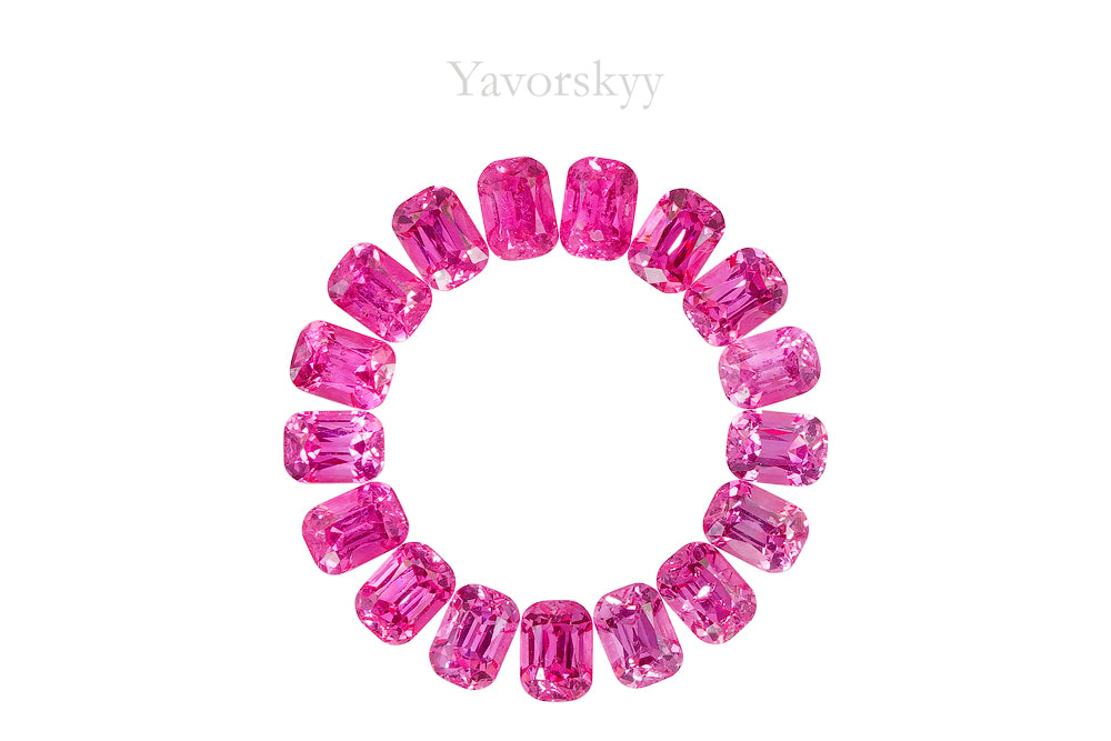 Vivid Pink Spinel 2.96 cts / 17 pcs