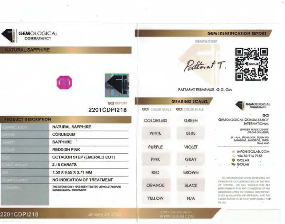 Pink Sapphire 2.10 cts
