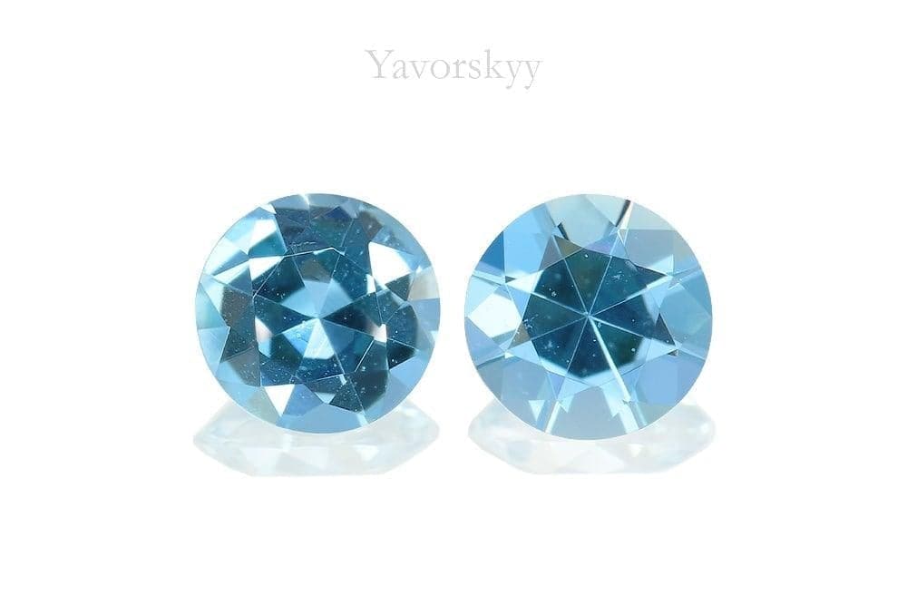 Front view photo of Aquamarine pair 0.4ct round