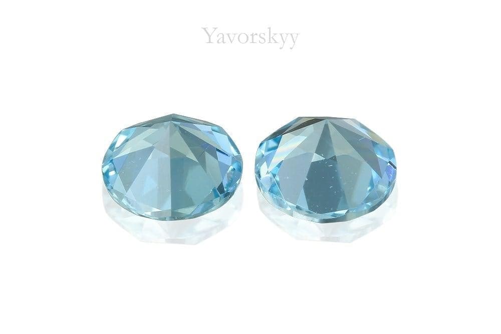 Photo of back view of Aquamarine 0.4ct matched pair
