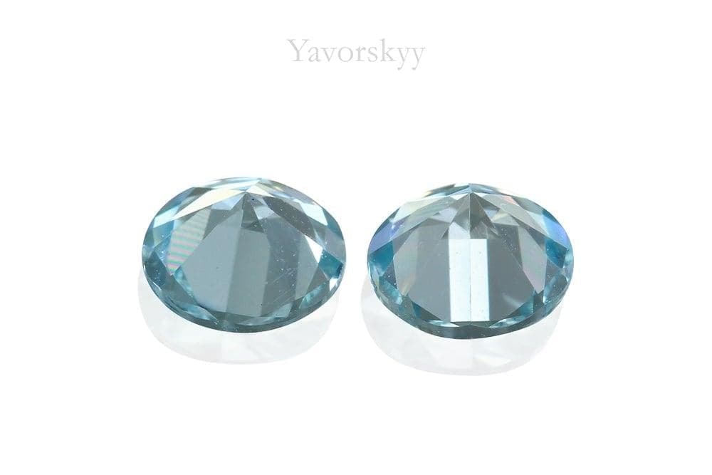 Match pair Aquamarine round 0.41carat back view picture