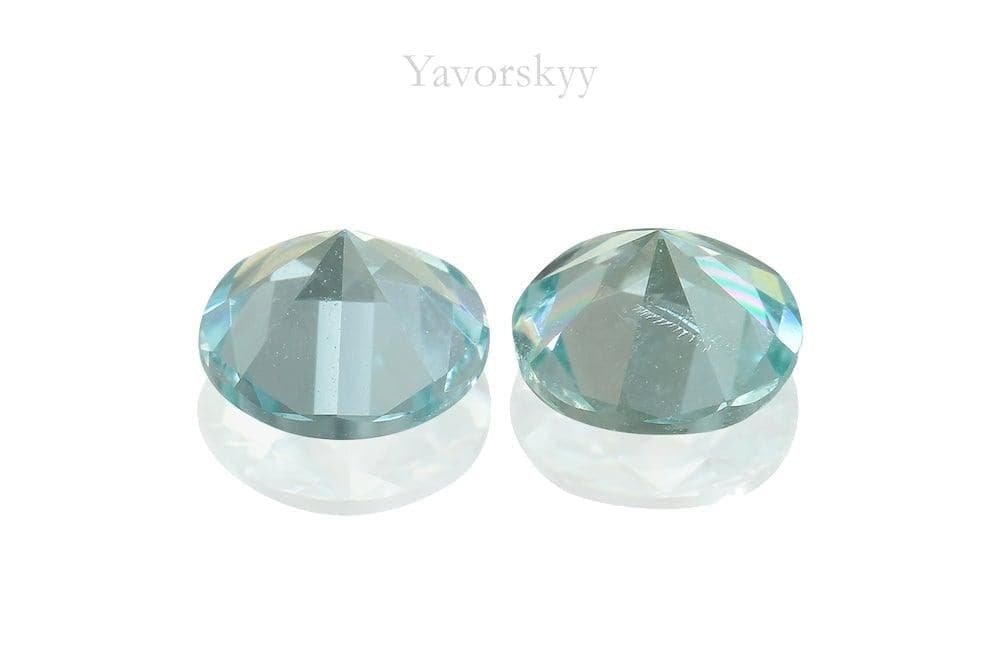 Round cut aquamarine pair