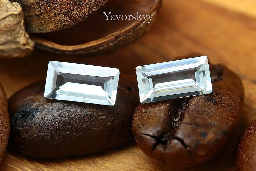 Natural aquamarine 0.69 carat pair