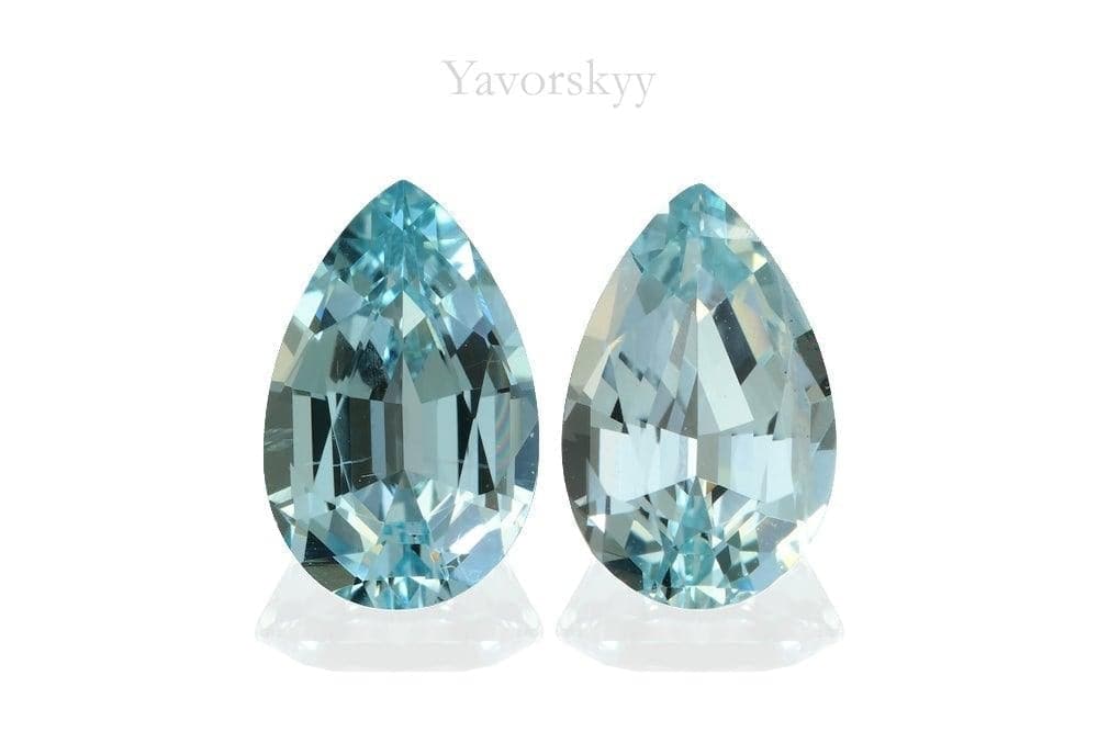 Pair of aquamarine 1.49 carats front view photo