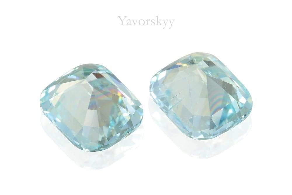 A pair of aquamarine cushion 2.86 cts back side image