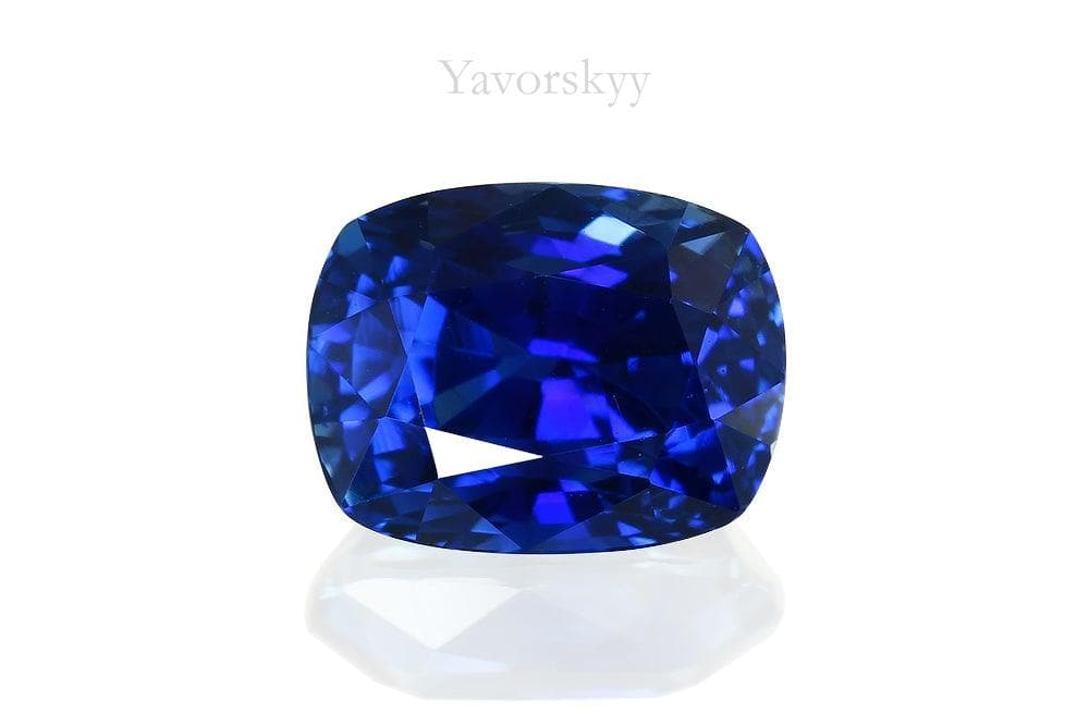 Cushion shape blue sapphire 1.28 carats top view photo