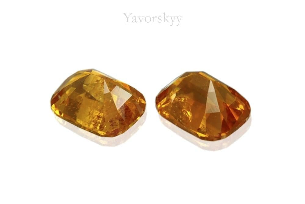 Match pair of clinohumite cushion 0.86 carat back side photo