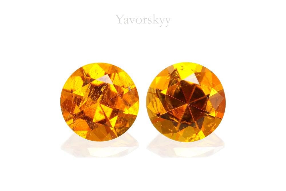 A matched pair of clinohumite 0.95 carat front view picture