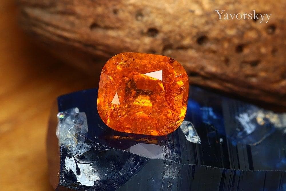 Cushion cut clinohumite 0.95 carat front view picture