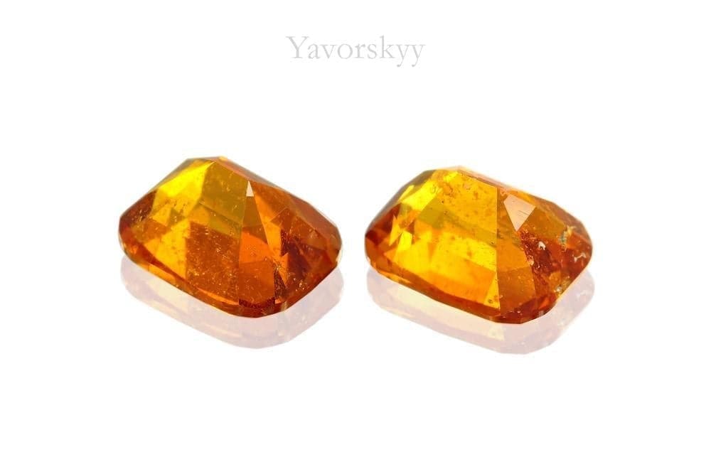 A matched pairl of clinohumite 1.39 cts bottom view photo