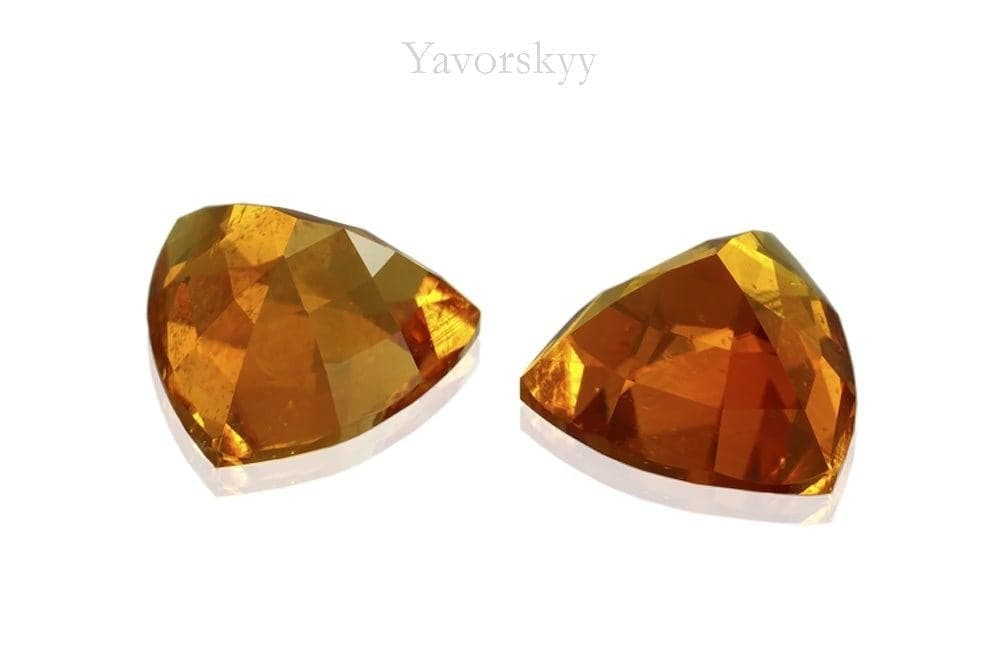 Photo of back side of clinohumite 2.64 cts match pair