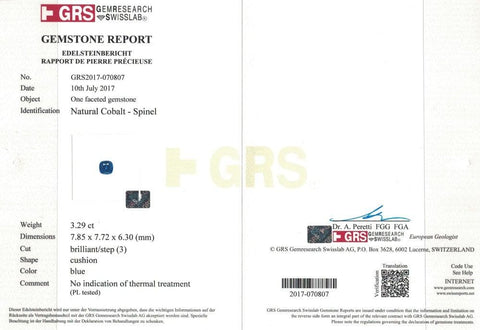Cobalt blue spinel sri lanka certificate
